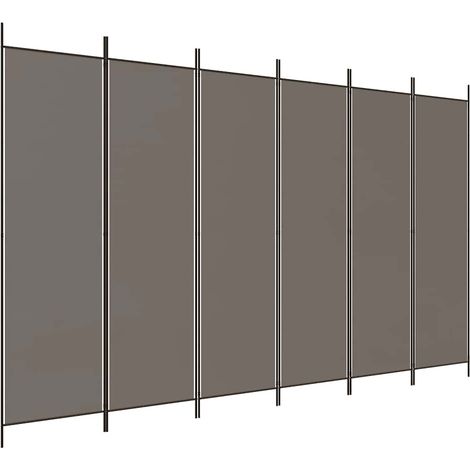 Cloison de séparation 6 panneaux Anthracite 300x200 cm Tissu (1/5)
