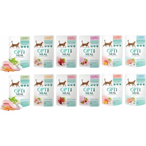 OPTIMEAL Cat Adult Kaninchen in weißer Sauce 85g