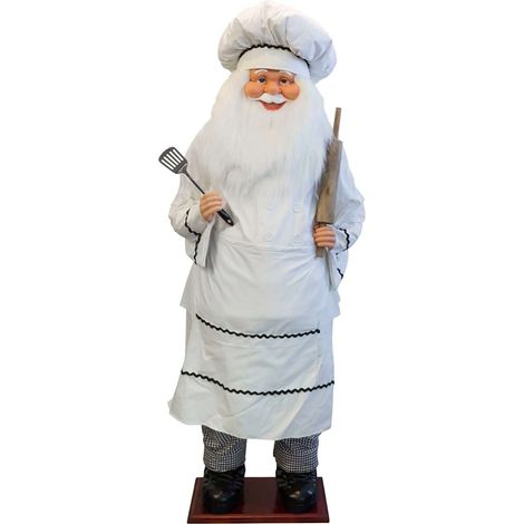 Von Hand gefertigter Weihnachtsmann Bäcker 180cm - Lebensgröße für die richtige Festtagsstimmung (1/2)