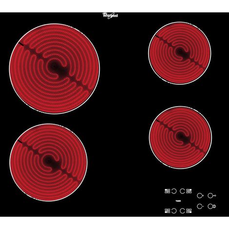 Whirlpool AKT8090NE placa vitrocerámica negra 4 zonas de cocción
