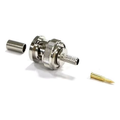 Connecteur coaxial RS PRO Mâle Droit, raccordement A sertir 75O Montage sur câble ( Prix pour 1 )