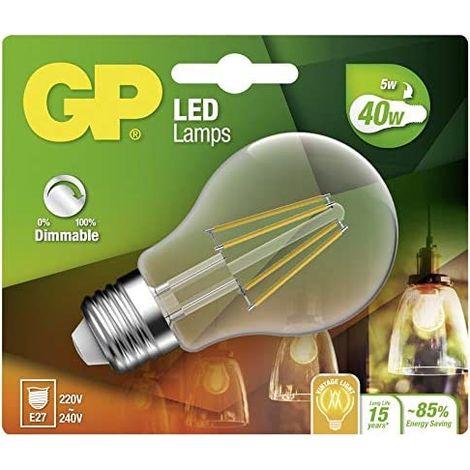 GP Lighting Lampadina Led Filament Classic E27 5W 40W Dimmerabile 470lm (1/2)