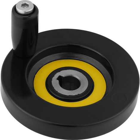 1 pièce de volant arrière ondulé noir pour tour et fraiseuse avec poignée rotative (12 x 80 mm) (1/5)