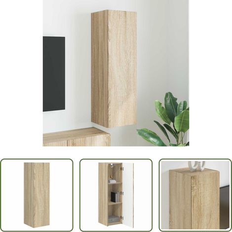 vidaXL Wohnzimmerregal -  TV-Wandschrank Sonoma 30 x 31 x 100 cm Holzwerkstoff (1/5)