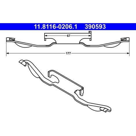 Ressort, étrier de frein ATE 11.8116-0206.1 BMW 30671546 34 11 1 163 801 4778606
