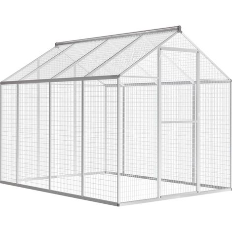 Vidaxl – Volière d'extérieur en aluminium 178 x 242 x 192 cm – Grille 5 x 2,5 cm – Assemblage facile – Pour oiseaux en toute sécurité (1/5)