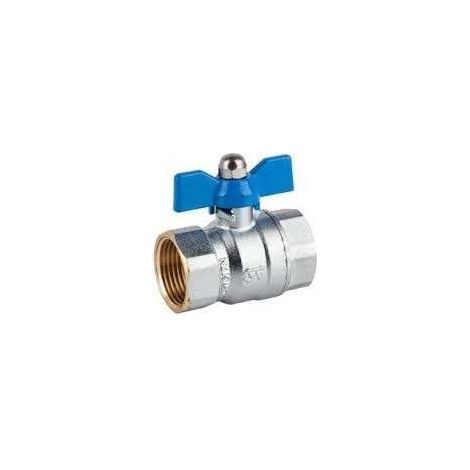 FPLUS valvula esfera palomilla hh 1/2 , Válvula de esfera (palomilla azul)
PN 25. Paso total. Construcción en latón UNE-EN 12165 cromado. Asiento PTFE. Extremos rosca gas (BSP) H-H