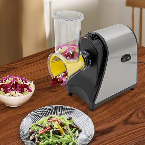 Mandoline électrique 1000 W - Râpe de cuisine - Râpe à légumes 6 en 1 - Trancheuse électrique professionnelle - Coupe-légumes électrique (1/5)