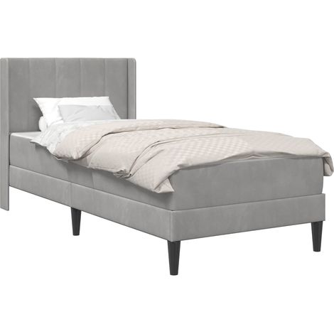 Maison Exclusive - Cadre de lit avec matelas Gris clair 80 x 200 cm Velours