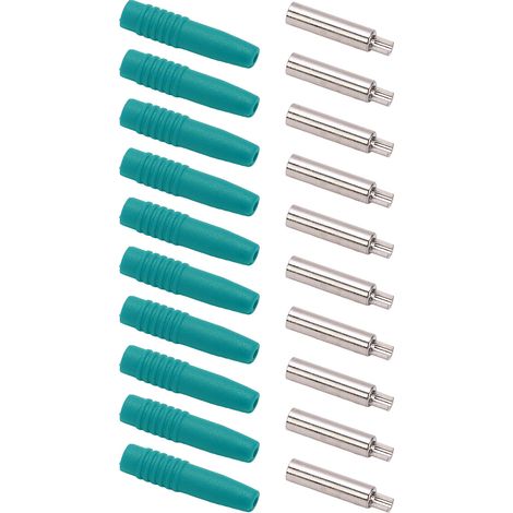 10 Pièces Connecteurs Banane 2mm avec Manchon Isolant pour Câbles de Test Électrique Vert (1/5)