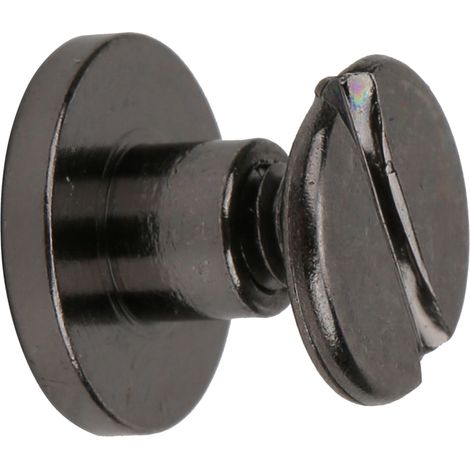 Lot de 50 vis à tête plate en laiton de 6,5 mm, rivets et clous pour loisirs créatifs en cuir, couleur canon de fusil. (1/5)
