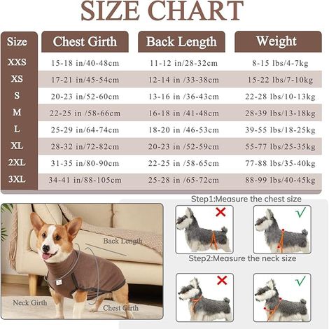 Pull Chien Manteau Chien Chat Vetement Chien Brun 3XL (1/4)
