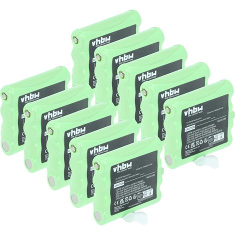 vhbw 10x Batterie compatible avec Midland M99, G8, M48 Plus, G6, SM400, M48, M99 Plus, M24 radio talkie-walkie (700mAh, 7,4V, NiMH) (1/4)