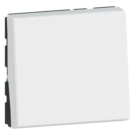 Legrand – Interrupteur poussoir et va et vient complet – Pour installation électrique – Large bouton blanc 2 modules – Compatible gamme Mosaic