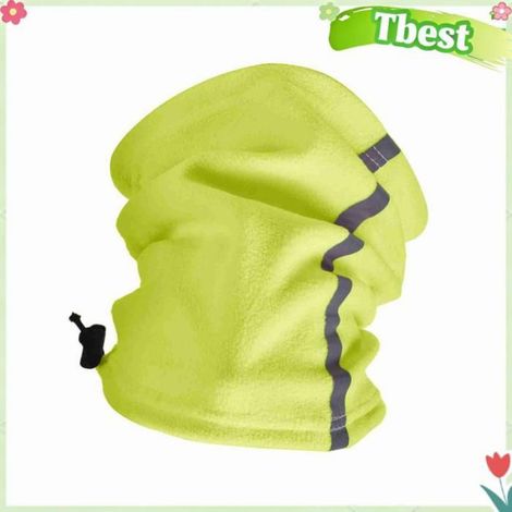 HURRISE Gaiter de cou Hiver Fleece plus chaud Couge réfléchissant Gaiter ski de ski au vent Gaiter sport combinaison Vert Vert Fluo (1/5)
