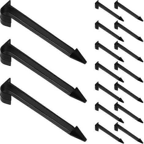 Piquets pour système d'irrigation goutte à goutte (100 pièces) - Supports pour tuyaux d'irrigation goutte à goutte - Idéaux pour les potagers et l'irrigation extérieure - Noir PE - Anti-déraillement (1/5)