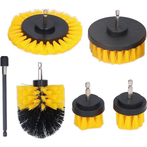 Ensemble de brosses de nettoyage en nylon pour perceuse, plusieurs tailles, avec tige d'extension. (1/4)