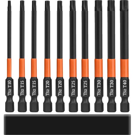 10pcs T10-T40 Long Torx Bits Magnetic Torx Screwdriver Bits 100 mm (1/5)