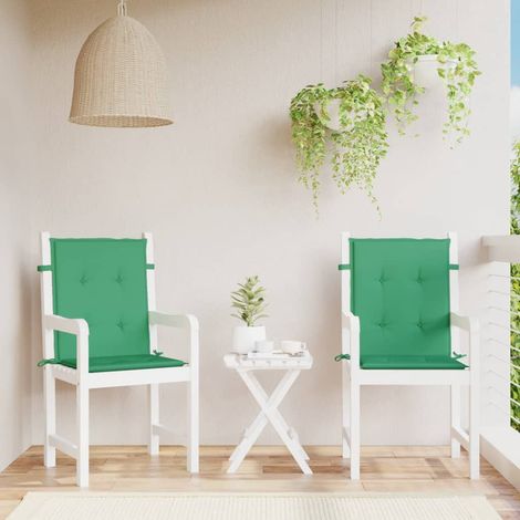 Lot de 2 Coussins de chaise de jardin Coussin de siège Coussins pour Fauteuil de Jardin à dossier bas vert DHNET3071484 (1/5)