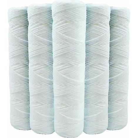 Lot de 5 cartouches filtrantes spiralées anti-sédiments 23 cm (9 pouces) 3/4 - 5 microns Compatibles avec les filtres de 25 cm (10 pouces) Fabriquées en France - kryc (1/3)
