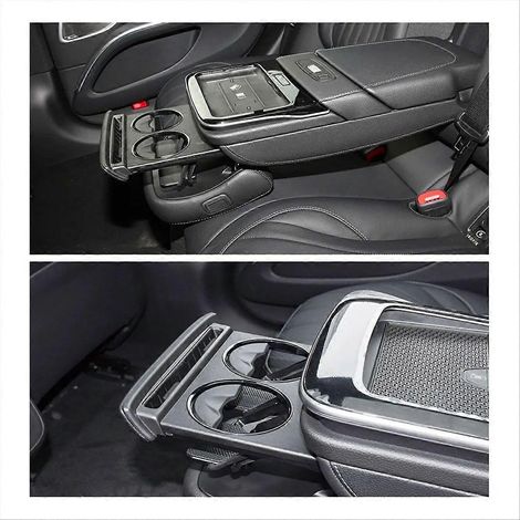 Portavasos para la consola central del coche Mercedes-Benz, color negro. (1/5)