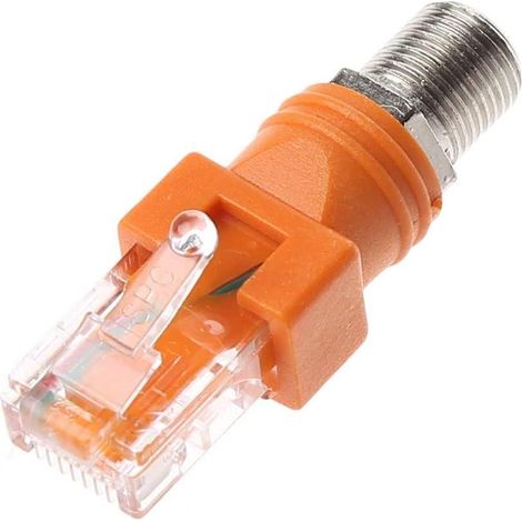 Adaptateur femelle RJ45 vers mâle coaxial, coupleur barillet RF, convertisseur de connecteur vidéo, fiche F vers BNC, 2 pièces, noir, 75 ohms, pour caméra surveillance et antenne TV. (1/5)