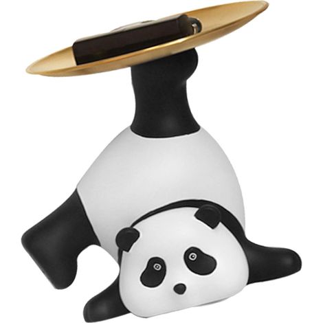 Plateau de service panda, porte-clés, porte-fruits, objet de rangement décoratif pour la maison ou le bureau, sculpture panda (1/5)