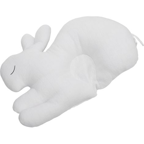 Oreiller pour nouveau-né en forme de lapin, oreiller de berceau en coton doux et respirant, coussin de soutien (1/5)