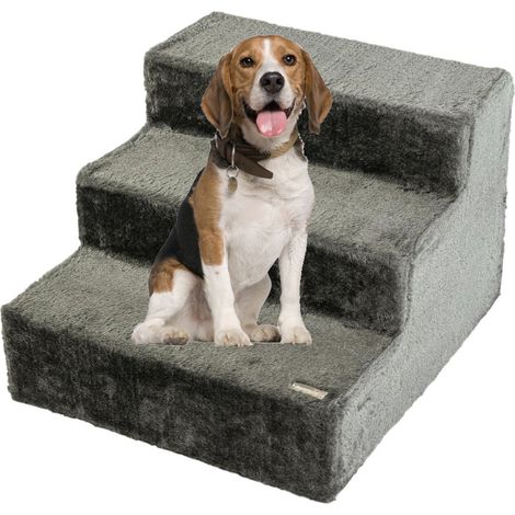 MaxxPet Escalera para perros grandes y pequeños - Para cama y sofá - Plataforma de aterrizaje se conecta sin problemas - Pasarela Dog Foldable - 43 x 41 x 30 cm - Negro