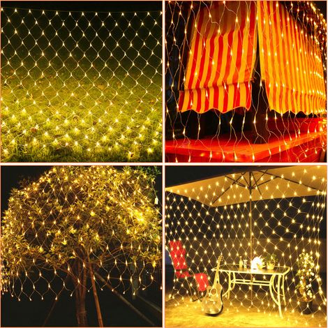 SWANEW Luce di tenda LED 3x2M Luce di stringa Luce esterna 8 modi Bianco caldo (1/5)