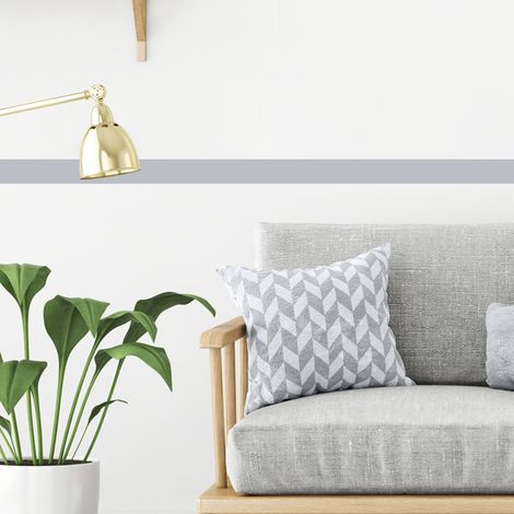 Frise décorative adhésive, uni gris, 5 cm X 300 cm (1/5)