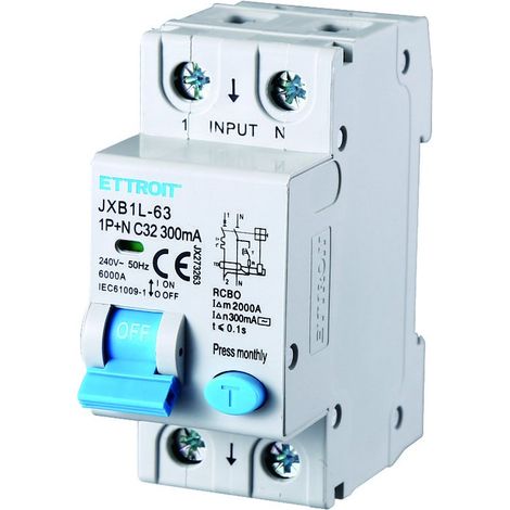 ETTROIT JX273263 Disjoncteur différentiel 1P+N 32A 300mA 220V-6KA