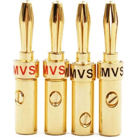 Adaptateurs de connecteurs banane Hifi Audio 4 mm pour câbles d'enceintes (lot de 4). (1/5)