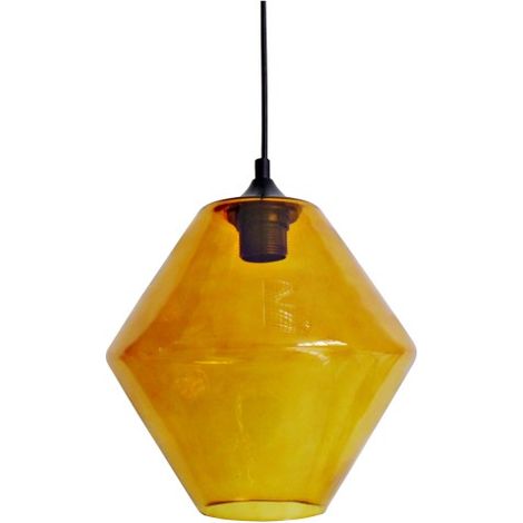 Suspension Candellux Bremen verre ambre noir E27 23cm