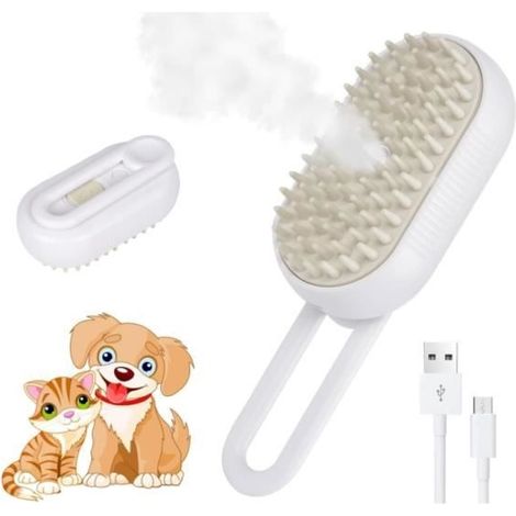 Steamy 3-in-1 Dampfbürste – Selbstreinigend – Effektive Massage – Für Katzen und Hunde (1/4)