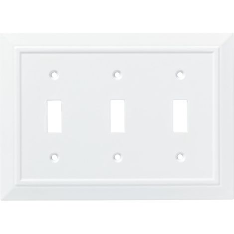 Plaque murale triple interrupteur Blanc (1/5)