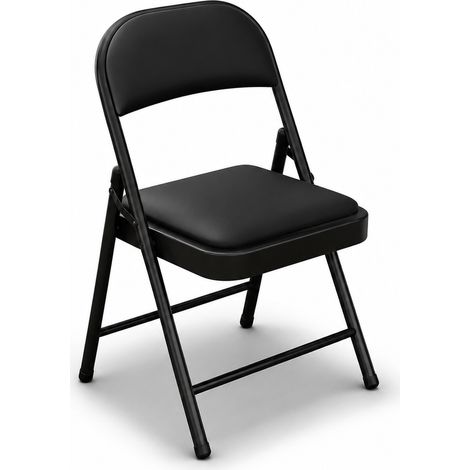 Gepolsterter Klappstuhl aus schwarzem Stahl Default Title (1/5)