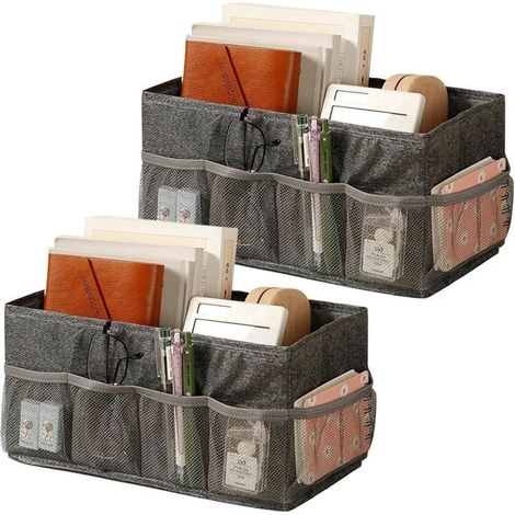 Petit panier de rangement en tissu, 2 pièces, pliable, 30x15x15 cm. Idéal pour dressing, placard, bureau ou salle de bain. (1/5)