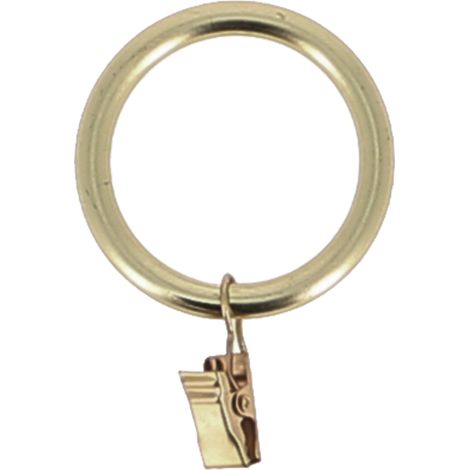 Lot de 10 anneaux D52 avec pince pour tringle - D28 Doré Mat 28 mm