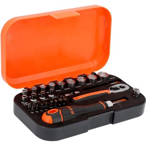 Bahco S34MC8H S34MC8H 1/4in Drive Socket & Bit Set, 34 Piece BAHS34MC8H