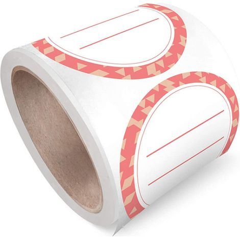 Rollo de 500 etiquetas redondas – Pegatinas personalizadas para logotipos de empresas, fiestas, regalos de boda, baby showers (5 cm de diámetro) (1/5)