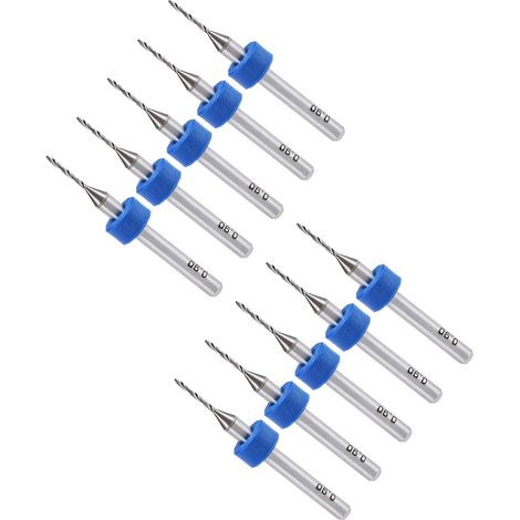 Micro PCB Perceuse Pointes, 1/8" Tige 0.9mm Tranchant, Tungstène Carbure Impression Circuit Carte Perceuse Pointe - Applications: pour CNC Perçage Gravure Machine, 10 morceaux (1/5)
