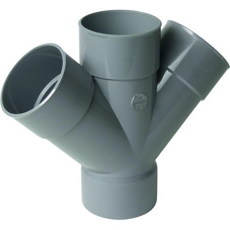 Nicoll – Culotte double parallèle 45° – Raccord femelle-femelle – Diamètre 125 mm – PVC pour évacuation eaux usées et pluviales