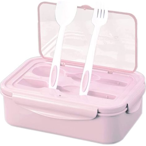 Boîte à bento pour enfants et adultes, étanche, à 3 compartiments, réutilisable, en plastique. (1/5)