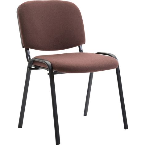 Chaise de visiteur idéale pour la salle d'attente empilable en différentes couleurs tissu colore : MARRON (1/2)