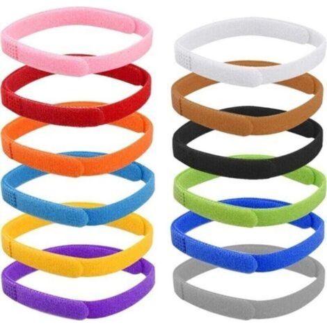 12 Pièces Collier pour Chien, Collier ID Chiot, Collier Chiot Réglable, Ruban Auto-Adhésif pour Chiot, Collier Identification Réglable pour Chiot, pour Nouveau-né Animaux de Compagnie,L 35CM-