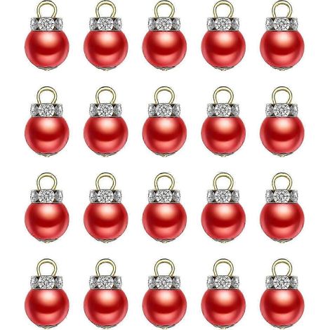 Mini boules de Noël, 1 cm, rouges, décorations pour sapin de Noël, accessoires pour gnomes, Noël (1/5)