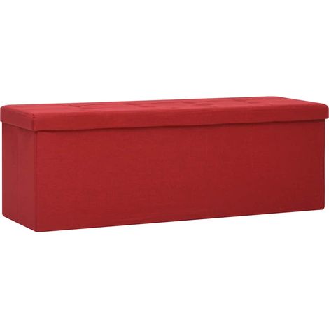 Maison Exclusive - Faltbare Sitzbank mit Stauraum Weinrot Leineno (1/5)