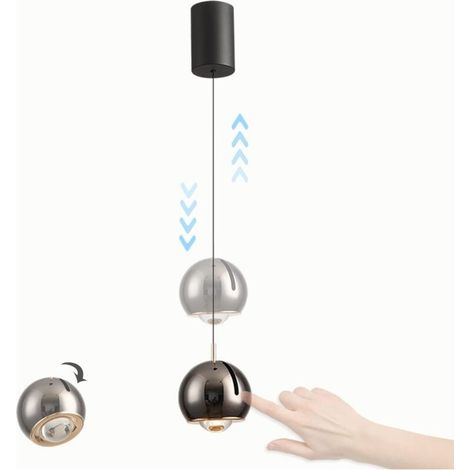 Kreative Touch-Schalter-Hängeleuchte für Schlafzimmer, verstellbarer Winkel (90°), Aluminium-Kronleuchter, LED-Warmlicht, für Esszimmer. (1/5)