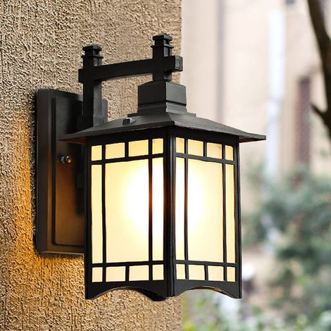 Schwarze Vintage-Wandleuchte aus Metall für den Außenbereich, geeignet für Schlafzimmer, Restaurant, Pavillon, Terrasse, Flur, Ausstellungshalle, Lagerhalle, E27-Industrie-Wandleuchte